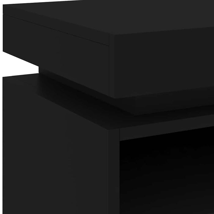 Noptiere cu lumini LED, 2 buc., negru, 40x39x48,5 cm - WALTI WALTI