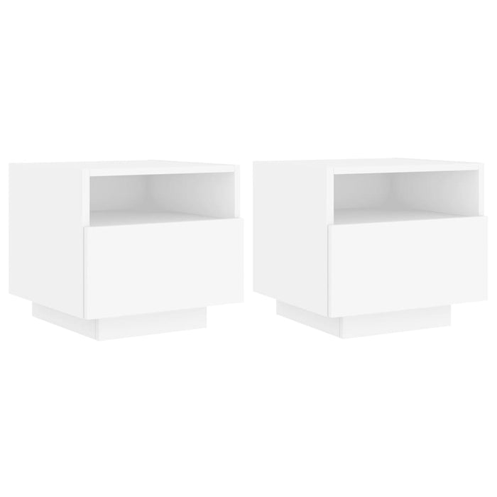 Noptiere cu lumini LED, 2 buc., alb, 40x39x37 cm WALTI