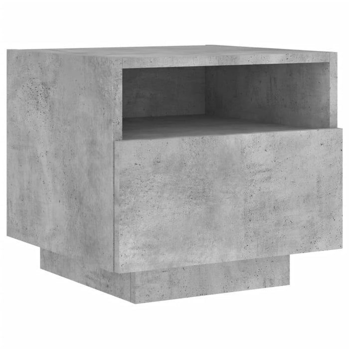 Noptieră cu lumini LED, gri beton, 40x39x37 cm WALTI