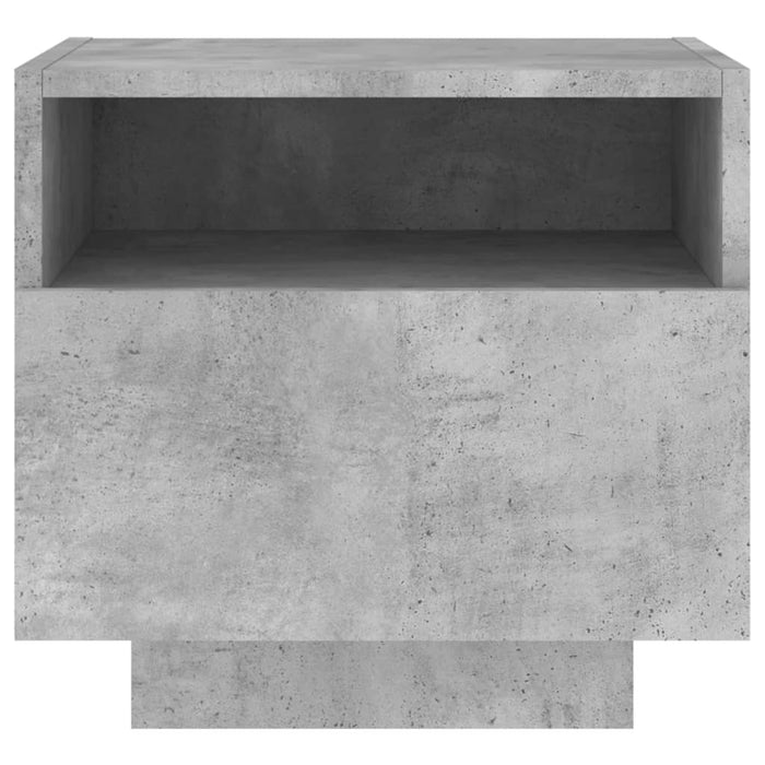 Noptiere cu lumini LED, 2 buc., gri beton, 40x39x37 cm WALTI