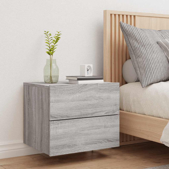 Noptieră montată pe perete cu lumini LED, sonoma gri - WALTI WALTI