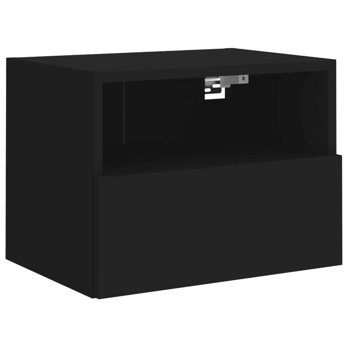 Comodă TV de perete, negru, 40x30x30 cm, lemn prelucrat WALTI