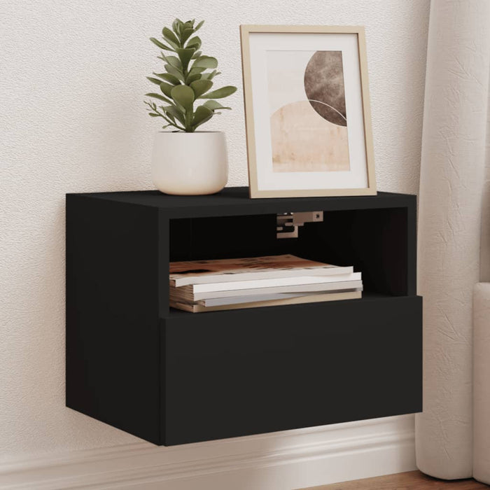 Comodă TV de perete, negru, 40x30x30 cm, lemn prelucrat WALTI