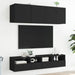 Comode TV de perete, 2 buc., negru, 40x30x30 cm, lemn prelucrat - WALTI WALTI