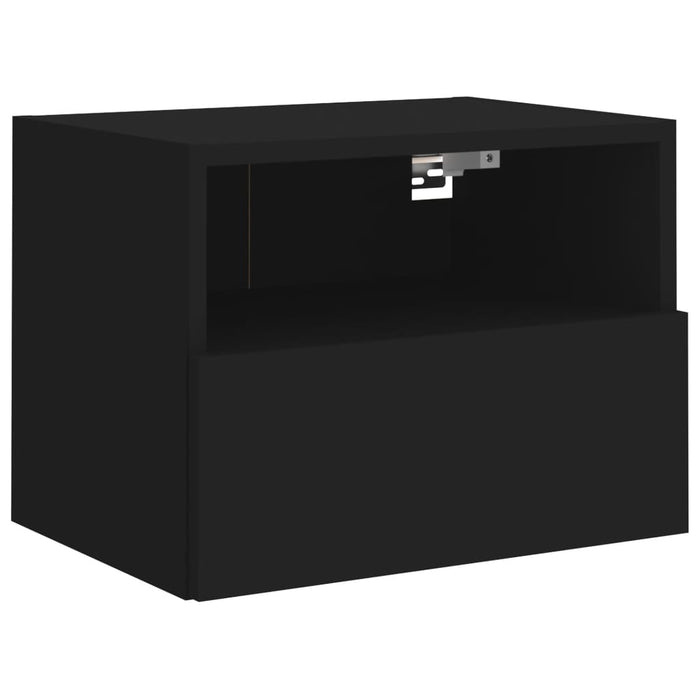 Comode TV de perete, 2 buc., negru, 40x30x30 cm, lemn prelucrat - WALTI WALTI