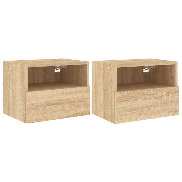 Comode TV de perete, 2 buc., stejar sonoma, 40x30x30 cm, lemn WALTI