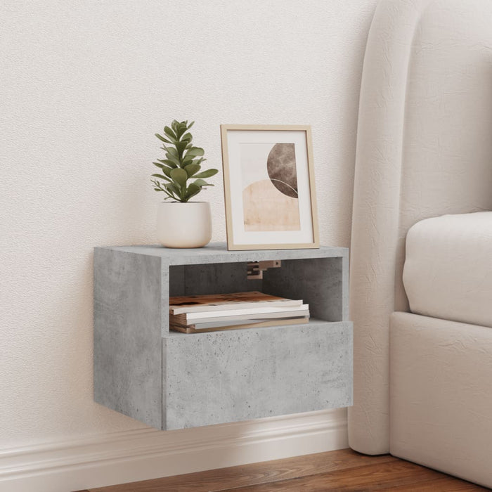 Comodă TV de perete, gri beton, 40x30x30 cm, lemn prelucrat WALTI