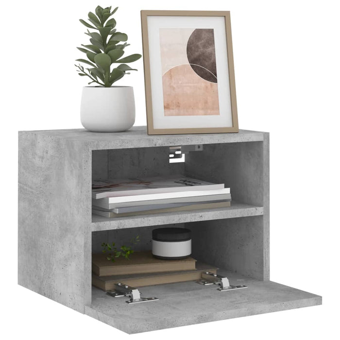 Comodă TV de perete, gri beton, 40x30x30 cm, lemn prelucrat WALTI