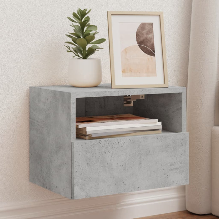 Comodă TV de perete, gri beton, 40x30x30 cm, lemn prelucrat WALTI