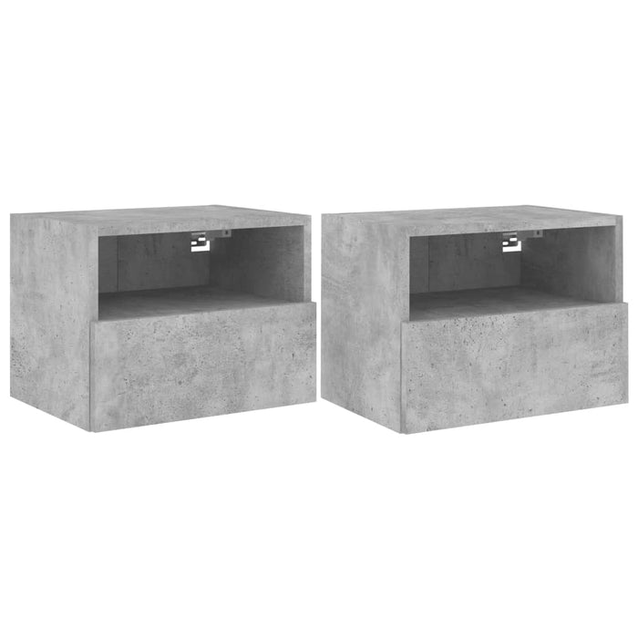 Comode TV de perete, 2 buc., gri beton, 40x30x30 cm, lemn - WALTI WALTI
