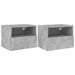 Comode TV de perete, 2 buc., gri beton, 40x30x30 cm, lemn - WALTI WALTI
