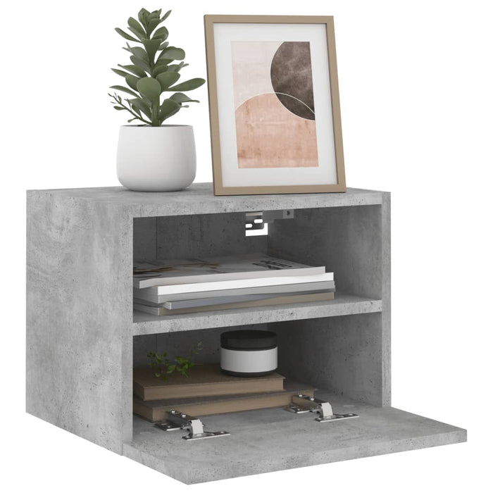 Comode TV de perete, 2 buc., gri beton, 40x30x30 cm, lemn - WALTI WALTI