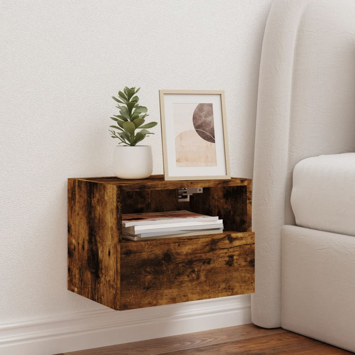 Comodă TV de perete stejar fumuriu 40x30x30 cm lemn prelucrat WALTI