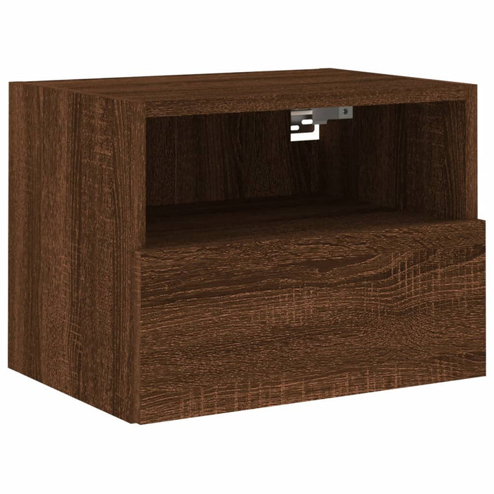 Comode TV de perete, 2 buc., stejar maro, 40x30x30 cm, lemn WALTI