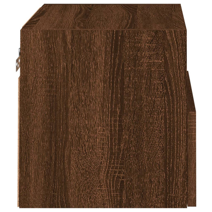 Comode TV de perete, 2 buc., stejar maro, 40x30x30 cm, lemn WALTI