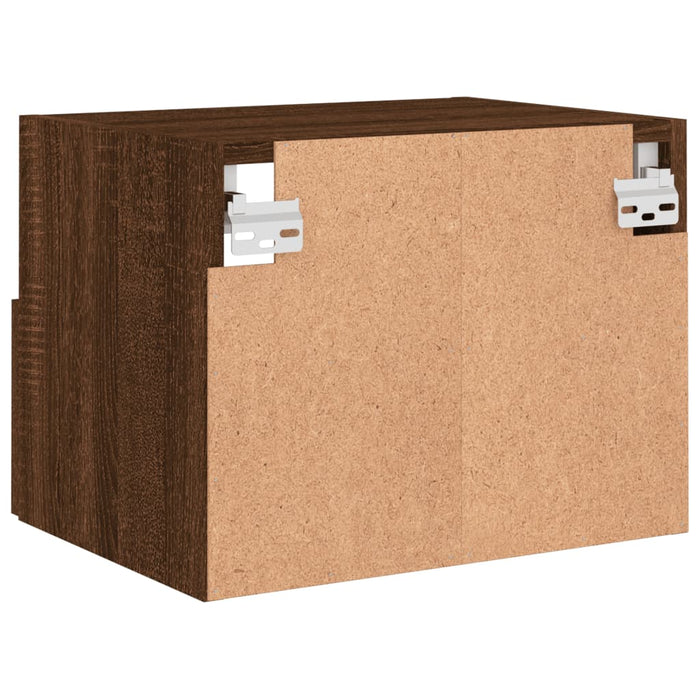 Comode TV de perete, 2 buc., stejar maro, 40x30x30 cm, lemn WALTI