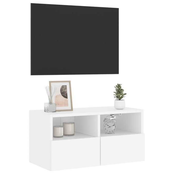 Comodă TV de perete, alb, 60x30x30 cm, lemn prelucrat - WALTI WALTI