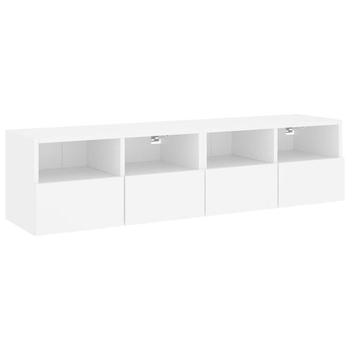 Dulap TV de perete, 2 buc, alb, 60x30x30 cm, lemn prelucrat - WALTI WALTI