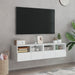 Dulap TV de perete, 2 buc, alb, 60x30x30 cm, lemn prelucrat - WALTI WALTI