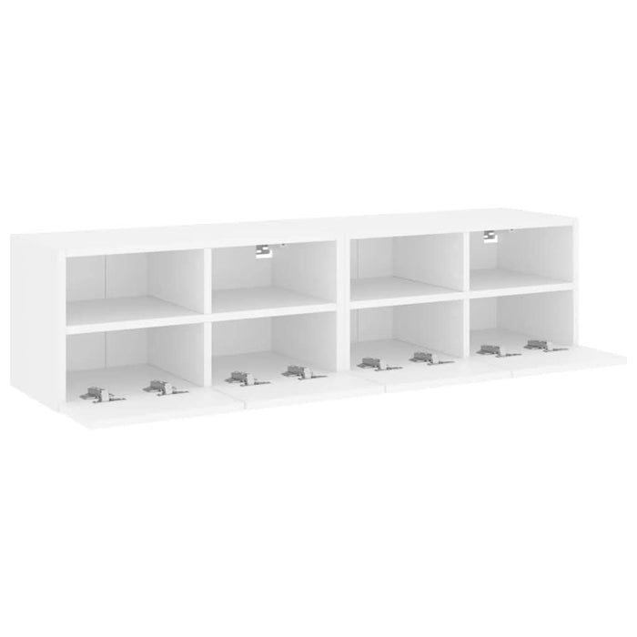Dulap TV de perete, 2 buc, alb, 60x30x30 cm, lemn prelucrat - WALTI WALTI