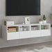 Dulap TV de perete, 2 buc, alb, 60x30x30 cm, lemn prelucrat - WALTI WALTI