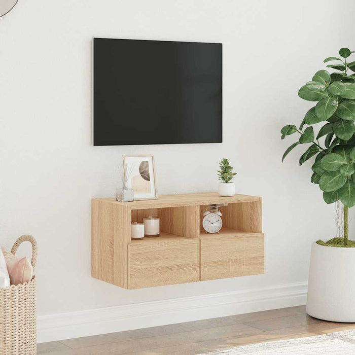 Comodă TV de perete, stejar sonoma, 60x30x30 cm, lemn prelucrat - WALTI WALTI