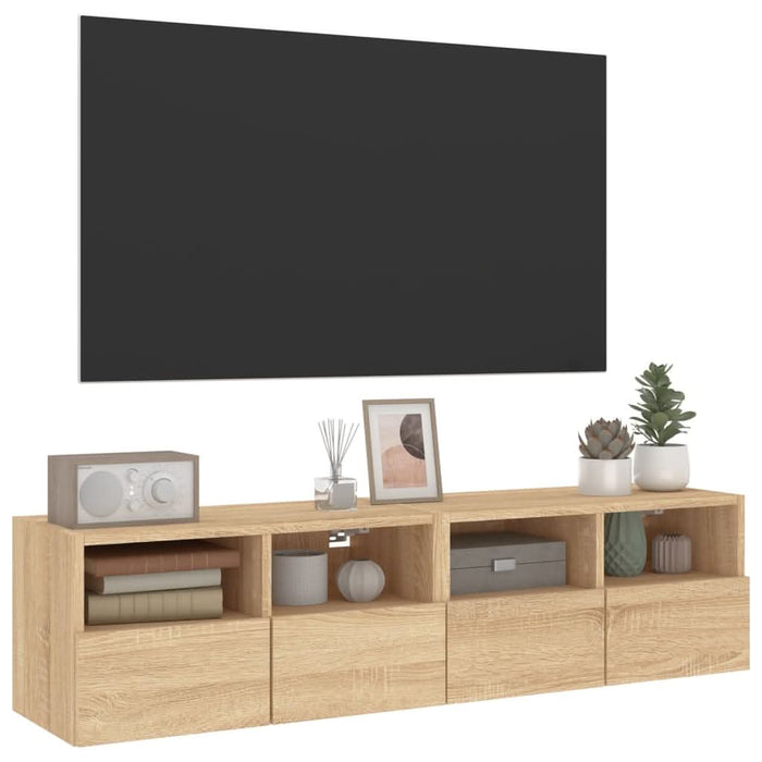 Comode TV de perete, 2 buc., stejar sonoma, 60x30x30 cm, lemn - WALTI WALTI