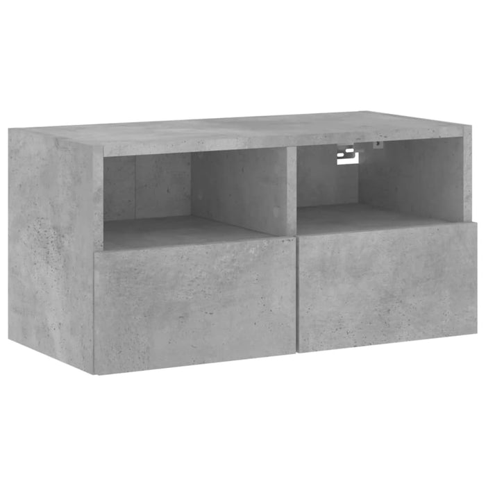 Comodă TV de perete, gri beton, 60x30x30 cm, lemn prelucrat - WALTI WALTI