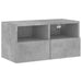 Comodă TV de perete, gri beton, 60x30x30 cm, lemn prelucrat - WALTI WALTI