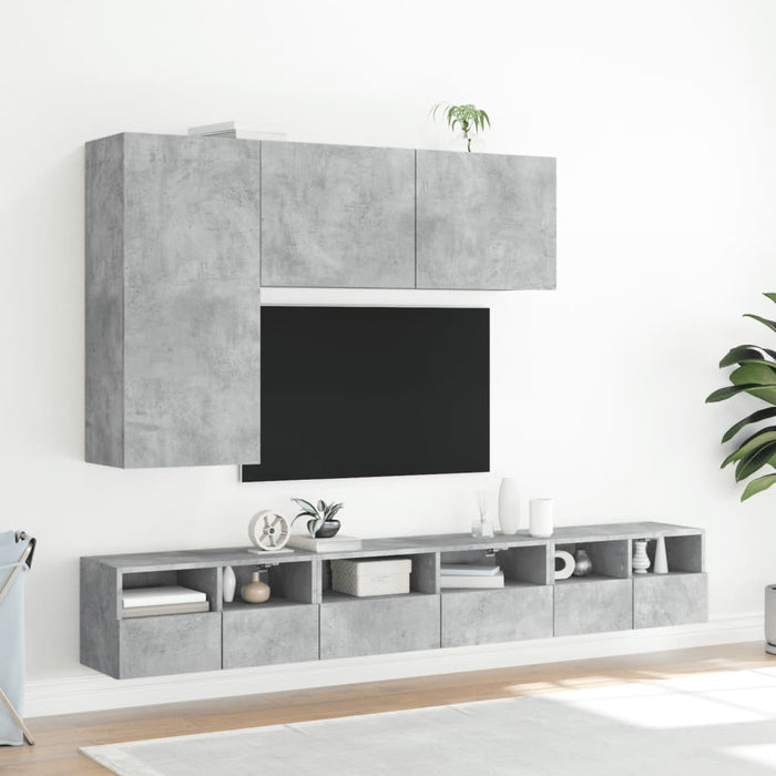 Comodă TV de perete, gri beton, 60x30x30 cm, lemn prelucrat - WALTI WALTI