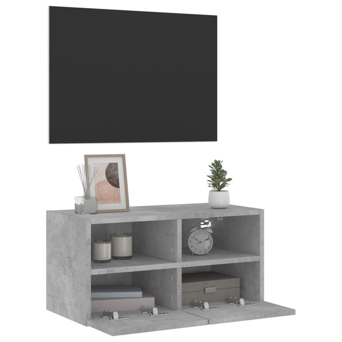 Comodă TV de perete, gri beton, 60x30x30 cm, lemn prelucrat - WALTI WALTI
