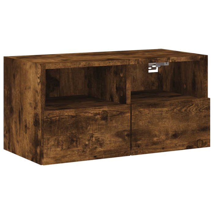 Comodă TV de perete stejar fumuriu 60x30x30 cm lemn prelucrat - WALTI WALTI