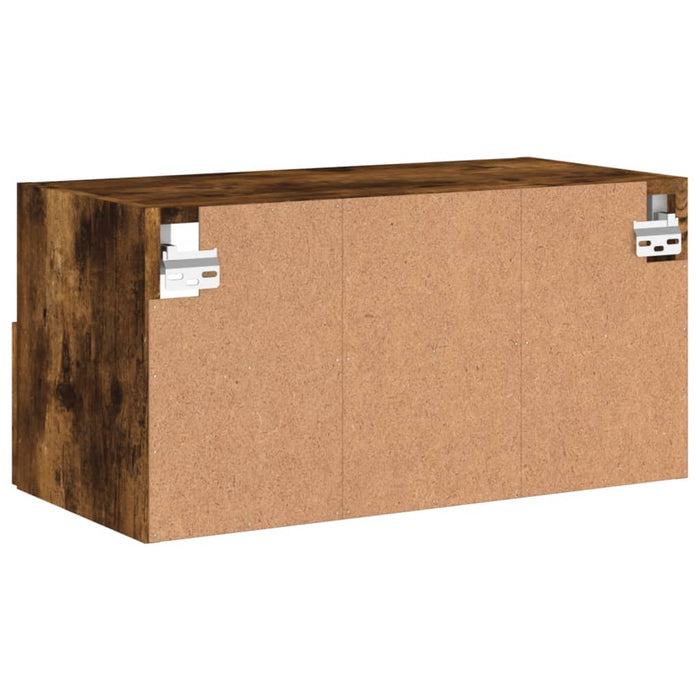 Comodă TV de perete stejar fumuriu 60x30x30 cm lemn prelucrat - WALTI WALTI