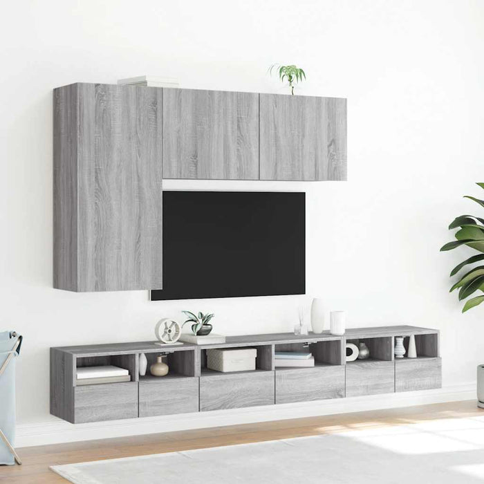Comodă TV de perete, gri sonoma, 60x30x30 cm, lemn prelucrat - WALTI WALTI