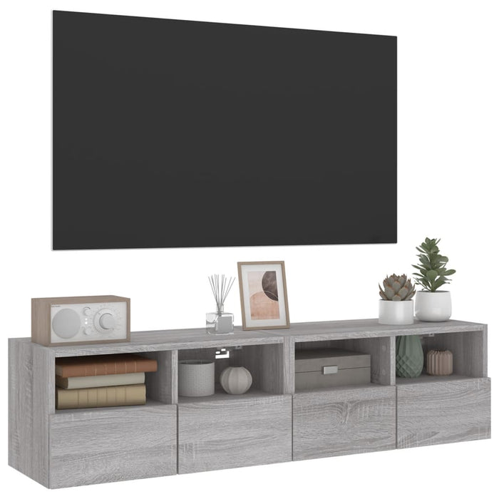 Comode TV de perete, 2 buc., gri sonoma, 60x30x30 cm, lemn - WALTI WALTI