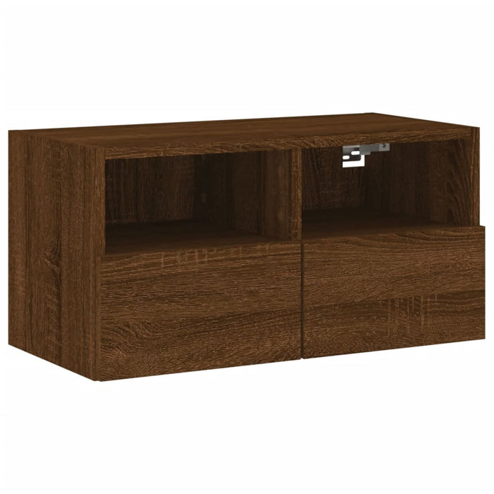 Comodă TV de perete, stejar maro, 60x30x30 cm, lemn prelucrat WALTI