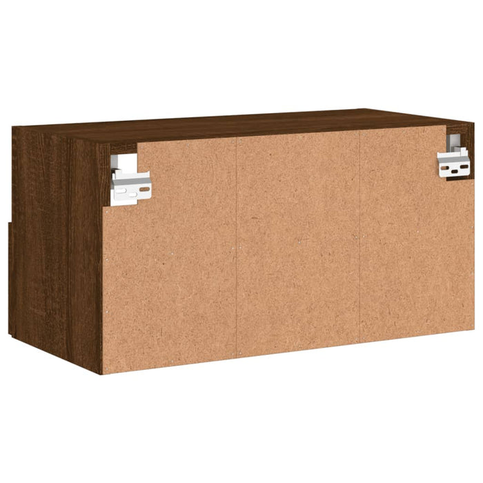 Comodă TV de perete, stejar maro, 60x30x30 cm, lemn prelucrat WALTI