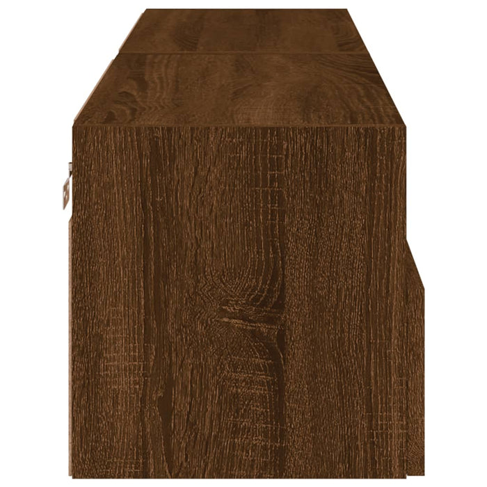 Comode TV de perete, 2 buc., stejar maro, 60x30x30 cm, lemn WALTI