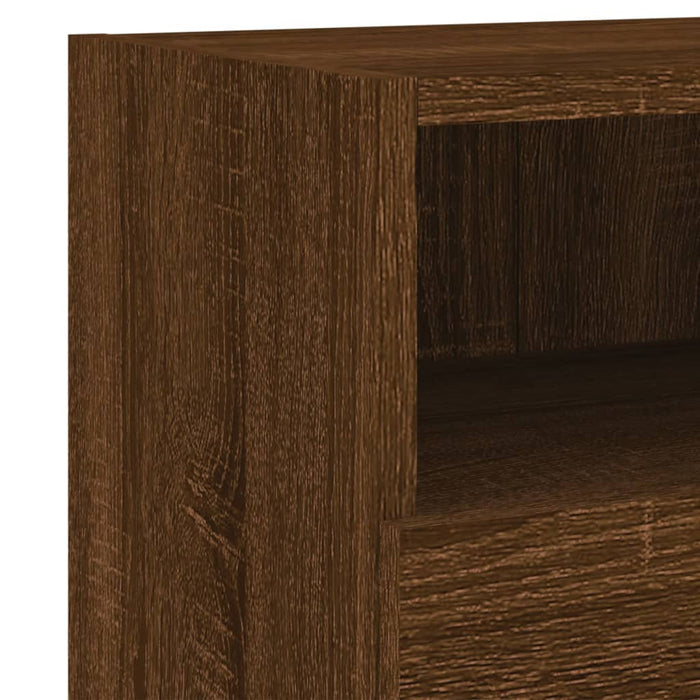 Comode TV de perete, 2 buc., stejar maro, 60x30x30 cm, lemn WALTI