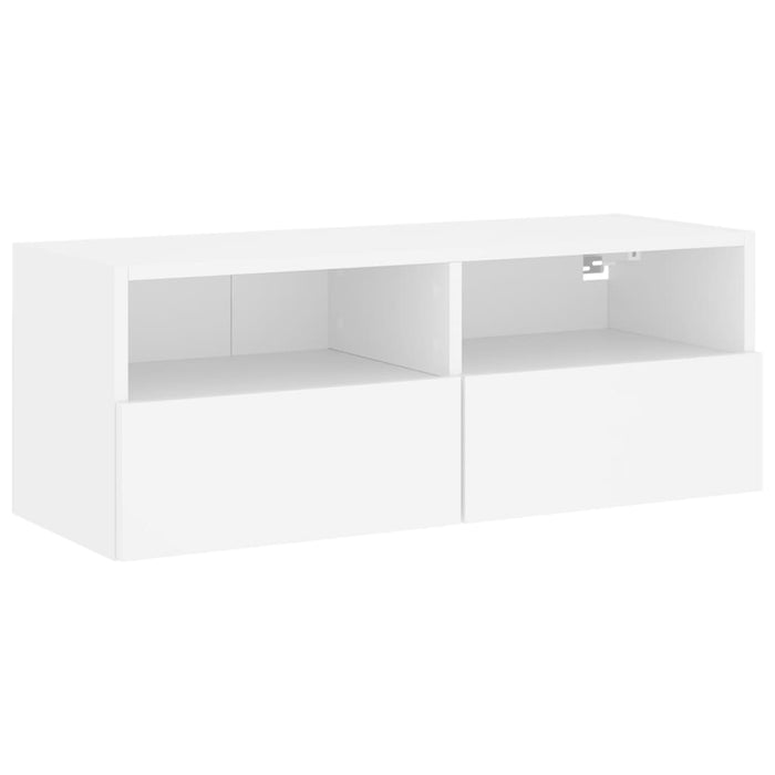 Comode TV de perete, alb, 80x30x30 cm, lemn prelucrat - WALTI WALTI