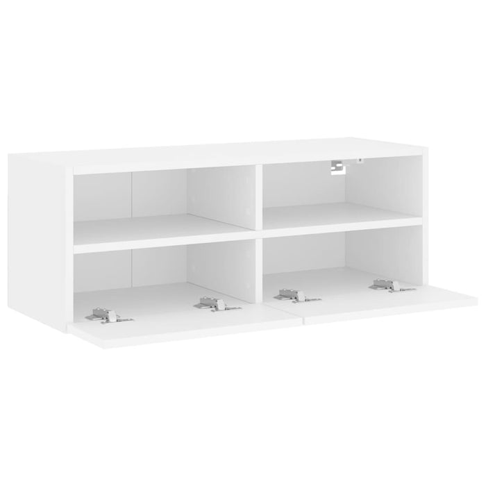 Comode TV de perete, alb, 80x30x30 cm, lemn prelucrat - WALTI WALTI