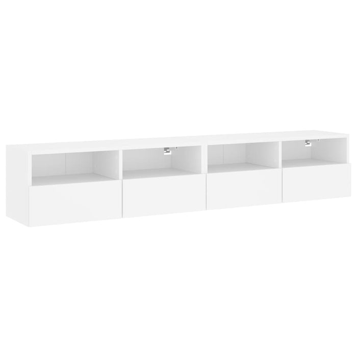 Comode TV de perete, 2 buc., alb, 80x30x30 cm, lemn prelucrat - WALTI WALTI
