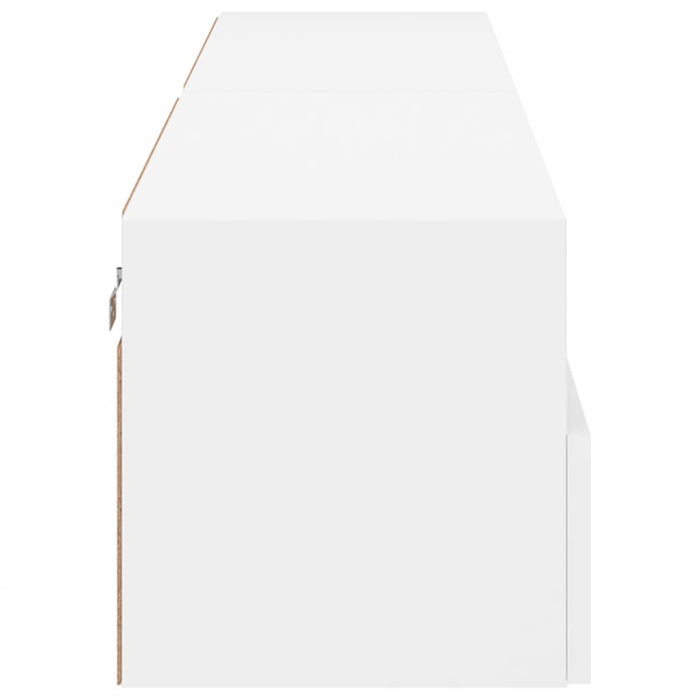 Comode TV de perete, 2 buc., alb, 80x30x30 cm, lemn prelucrat - WALTI WALTI