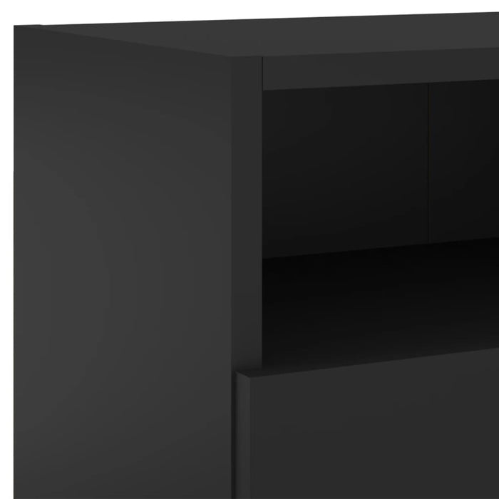 Comode TV de perete, 2 buc., negru, 80x30x30 cm, lemn prelucrat WALTI
