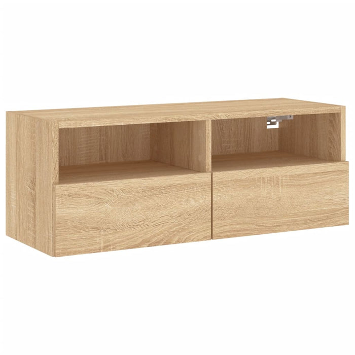 Comode TV de perete, stejar sonoma, 80x30x30 cm, lemn prelucrat - WALTI WALTI