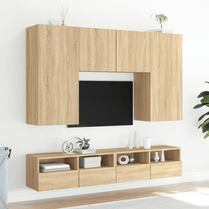 Comode TV de perete, stejar sonoma, 80x30x30 cm, lemn prelucrat - WALTI WALTI