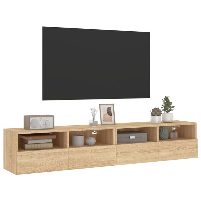 Comode TV de perete, 2 buc., stejar sonoma, 80x30x30 cm, lemn - WALTI WALTI