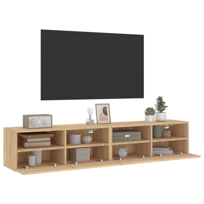 Comode TV de perete, 2 buc., stejar sonoma, 80x30x30 cm, lemn - WALTI WALTI