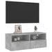Comode TV de perete, gri beton, 80x30x30 cm, lemn prelucrat - WALTI WALTI