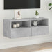 Comode TV de perete, gri beton, 80x30x30 cm, lemn prelucrat - WALTI WALTI
